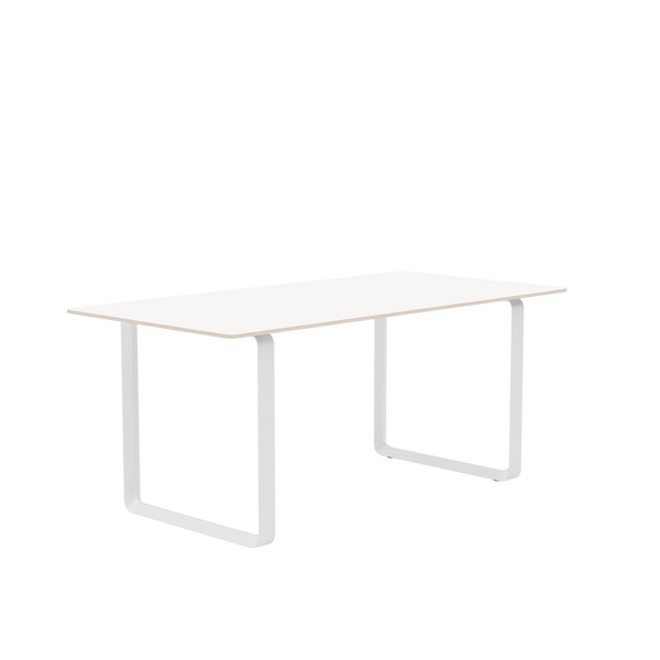 70/70 ruokapöytä, 225 x 90 x 73, valkoinen laminaattikansi - Spazio