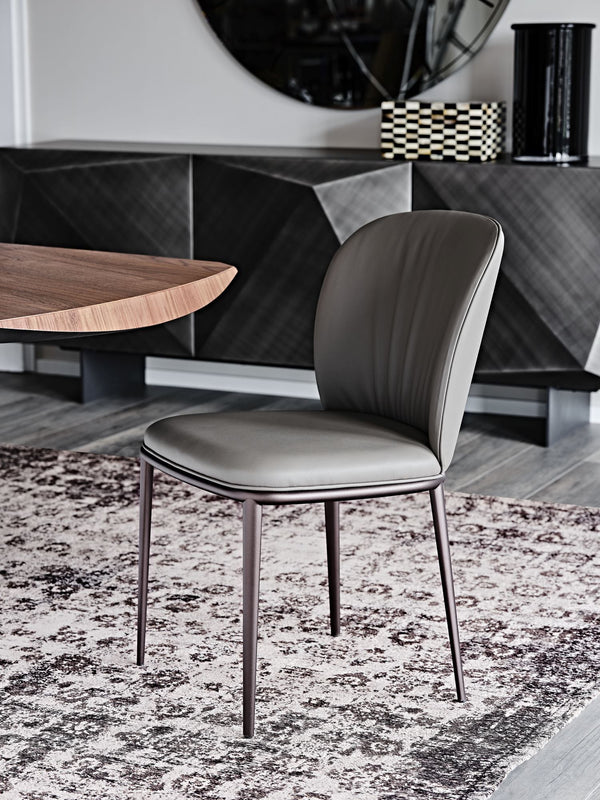Cattelan Italia Chis ML Soft leather Pronssijalka, harmaa verhoilu - Tuolit Spazio