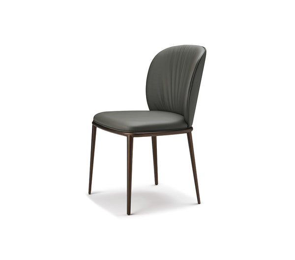 Cattelan Italia Chis ML Soft leather Pronssijalka, harmaa verhoilu - Tuolit Spazio