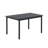 Muuto Linear Steel 70x140 terassipöytä musta - terassikalusteet Spazio