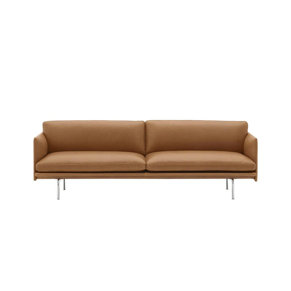 Muuto, Outline sohva, 3-istuttava, Refine nahka konjakki Sohvat Spazio