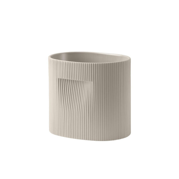 Ridge ruukku, H24 cm, Beige