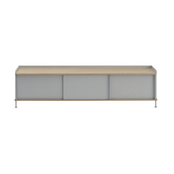 Muuto Enfold tv-taso 186 cm harmaa tammi - Säilytyskalusteet Spazio