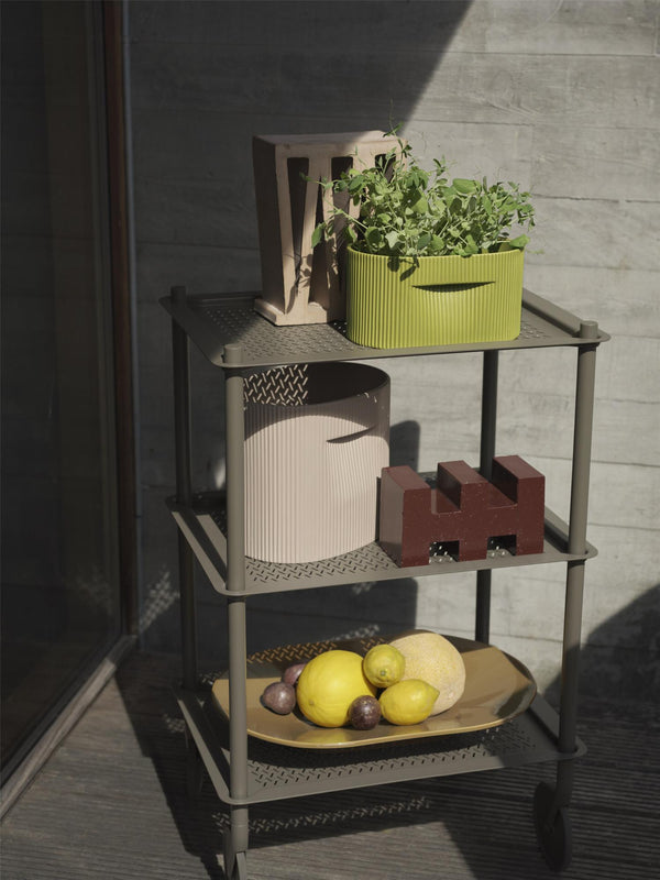 Ridge ruukku, H24 cm, Beige