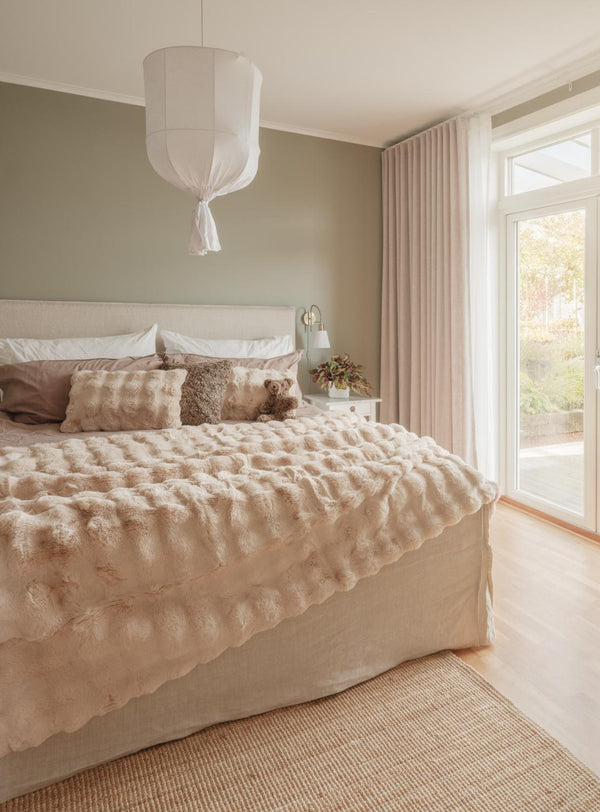Skinnwille Misty torkkupeitto beige 140x220 - tekstiilit Spazio