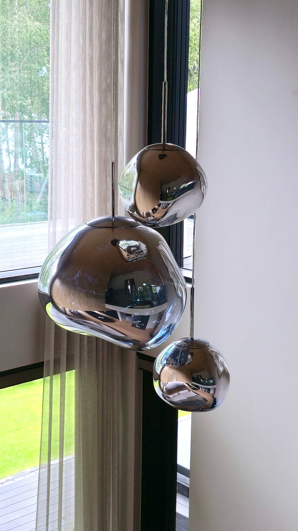 Tom Dixon Melt Led Medium Riippuvalaisin Hopea - Kattovalaisimet Spazio