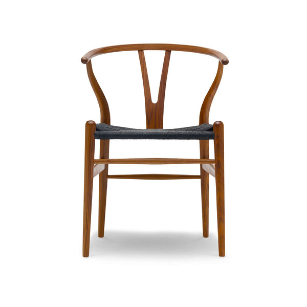 Carl Hansen & Son CH24 Wishbone tuoli lakattu pähkinä musta paperinaru - tuolit Spazio