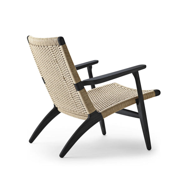 Carl Hansen & Søn, CH25 Lounge nojatuoli, mustaksi maalattu tammi, paperinaru - Tuolit Spazio