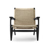 Carl Hansen & Søn, CH25 Lounge nojatuoli, mustaksi maalattu tammi, paperinaru - Tuolit Spazio