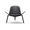 Carl Hansen & søn, Shell tuoli, musta tammi, musta nahka - Tuolit Spazio