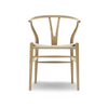 Carl Hansen & søn, Wishbone tuoli 55 x 76, lakattu tammi, luonnonvärinen istuin - Tuolit Spazio