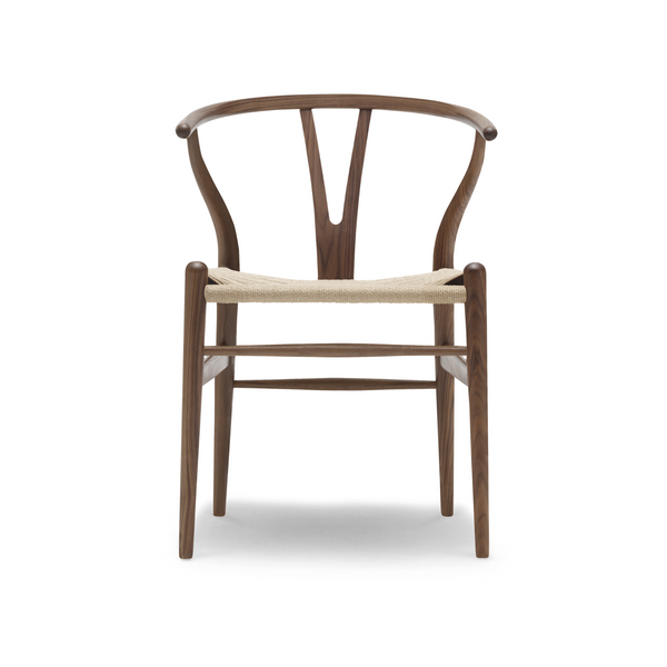 Carl Hansen & søn, Wishbone tuoli 55 x 76, öljytty pähkinä, ruskea nahka - Tuolit Spazio