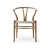 Carl Hansen & søn, Wishbone tuoli 55 x 76, tammi, ruskea nahka - Tuolit Spazio