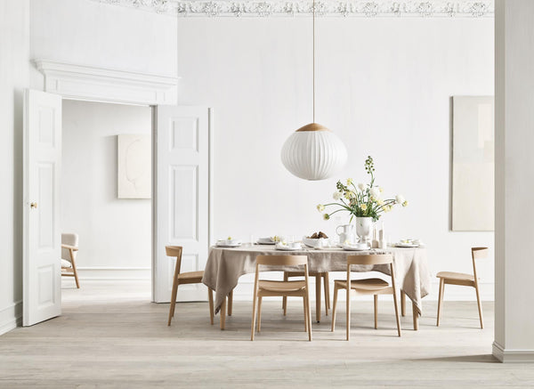 Bolia Acorn riippuvalaisin valkoinen kangasvarjostin tammi D64 cm - valaisimet Spazio