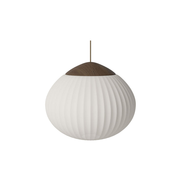 Bolia Acorn riippuvalaisin valkoinen kangasvarjostin ruskea tammi D41 cm - valaisimet Spazio
