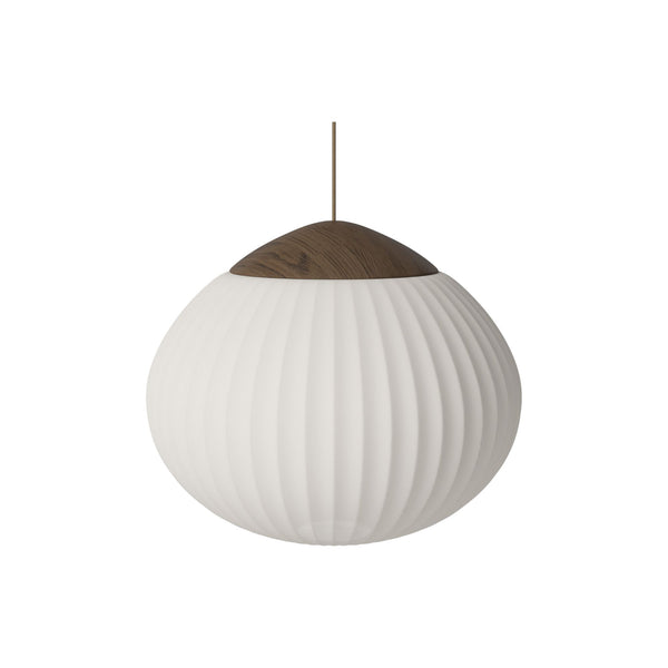 Bolia Acorn riippuvalaisin valkoinen kangasvarjostin ruskea tammi D50 cm - valaisimet Spazio