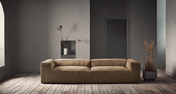 Bolia Cosima Moduulisohva kolmen istuttava 2 leveää moduulia 300 cm velvet kangas Globa beige - Sohvat Spazio