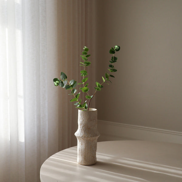Botane Eukalyptus oksa, kolme lehteä, vihreä oksa vaasissa - tekokukat Spazio