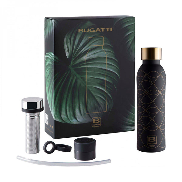 Casa Bugatti, B Bottles lahjasetti, ruostumaton teräs, mattamusta, kulta - Kahvi- ja teekannut Spazio
