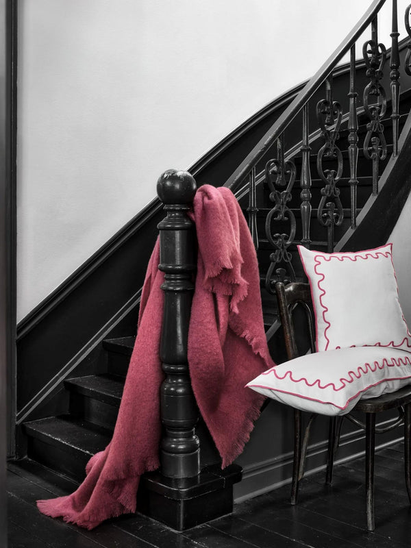 Mille Notti Senzo Plaid torkkupeitto pinkki - matot ja tekstiilit Spazio