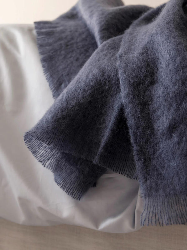 Mille Notti Senzo Plaid torkkupeitto sininen - matot ja tekstiilit Spazio