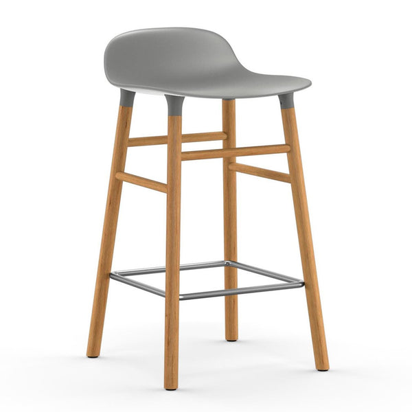 Normann Copenhagen, Form-baarituoli, harmaa, tammi - Tuolit Spazio