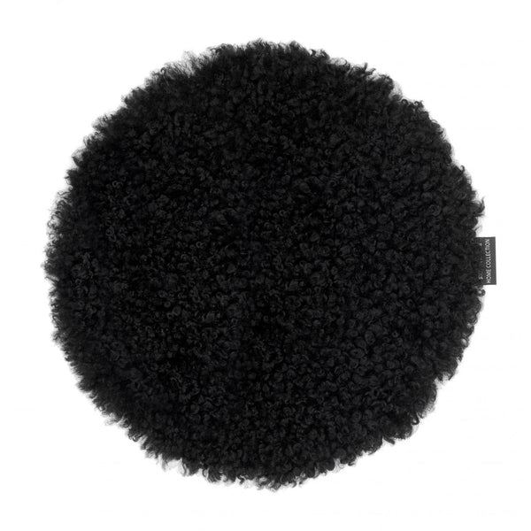 Skinnwille curly istuintyyny musta lampaantalja D34 cm - istuintyynyt Spazio