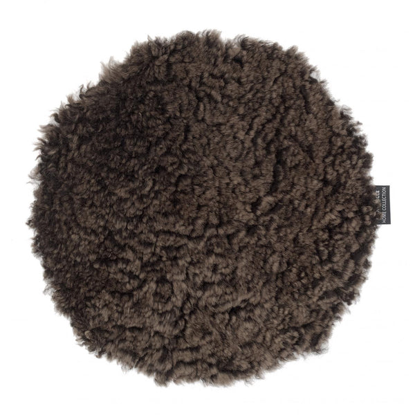 Skinnwille curly istuintyyny ruskea lampaantalja D34 cm - istuintyynyt Spazio