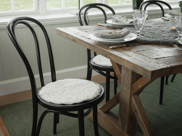 Skinnwille curly istuintyyny valkoinen lampaantalja D34 cm - istuintyynyt Spazio