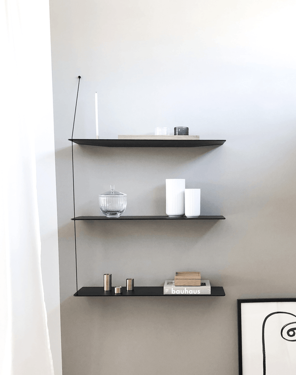Stedge 2.0 seinähylly, 80 cm, musta - Spazio