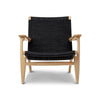 Carl Hansen & Søn, CH25 Lounge nojatuoli, lakattu tammi, musta paperinaru - Tuolit Spazio