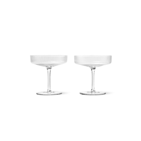 Ferm Living Ripple Samppanjalasi 2 kpl kirkas - Lasit kattaus ja tarjoilu Spazio