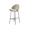 Iker Cheri baarituoli H75, Velours beige, musta jalka - Tuolit Spazio