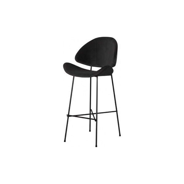 Iker Cheri baarituoli velours musta, musta jalka - tuolit Spazio