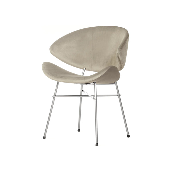 Iker Cheri tuoli, Velours beige, kromi jalka - Tuolit Spazio