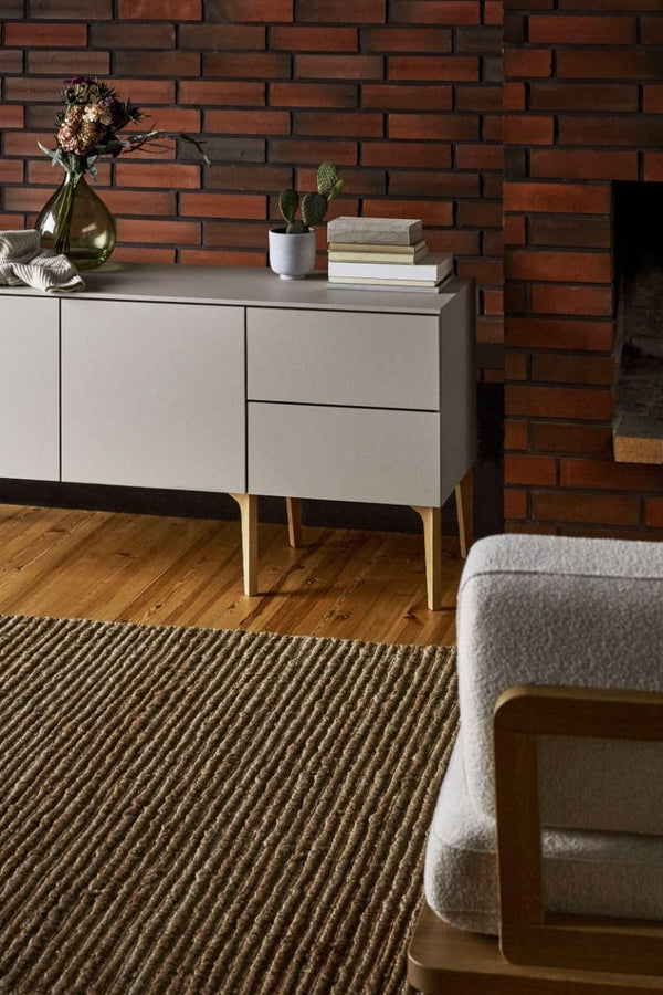 lundia Fuuga senkki, cashmere, ovet ja laatikot tammijalat -huonekalut spazio