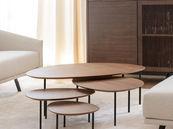 Eclipse sohvapöytä, S, pähkinä/kromi - Spazio