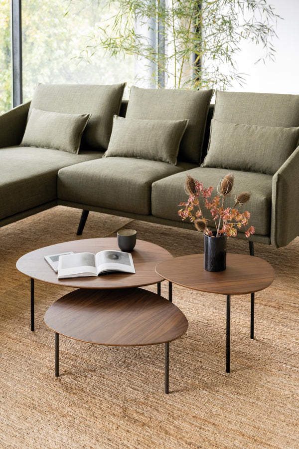 Eclipse sohvapöytä, S, pähkinä/kromi - Spazio