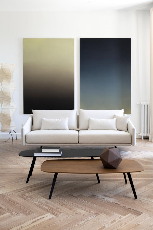 Solapa sohvapöytä, 40x120 cm korkea, pähkinä/musta