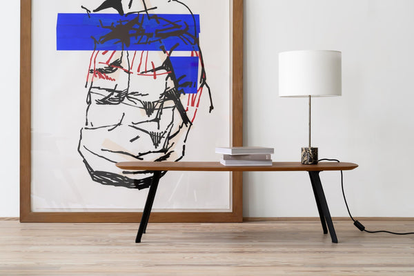Solapa sohvapöytä, 40x120 cm matala, pähkinä/musta - Spazio