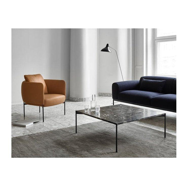 Adea, Plateau sohvapöytä, 90x90, mustanruskea marmori, Sohvapöydät Spazio