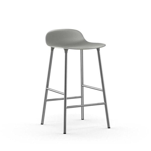 Normann Copenhagen, Form baarituoli, harmaa, kromi - Tuolit Spazio