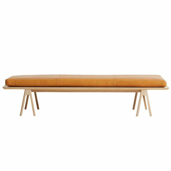 Woud, Level daybed, valkolakattu tammi/konjakinruskea nahka Sohvat Woud